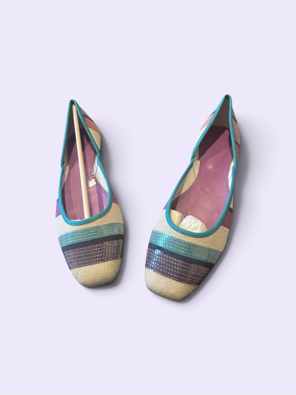 Hogan Multicolor Striped Women's Ballerina Flats Size 39 (9) New with box